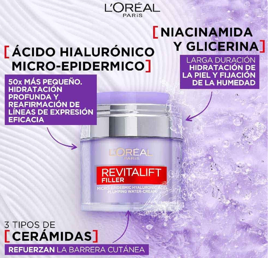 L’Oréal Paris Revitalift Filler Gel en Crema de Ácido Hialurónico 50ML